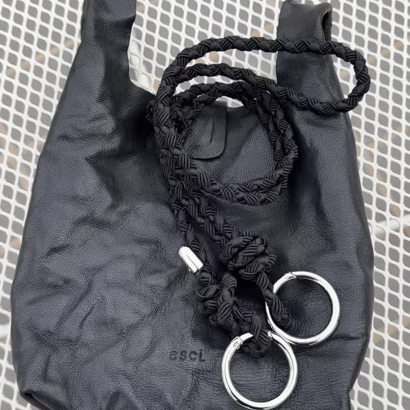 Usual Bag S_Black_Goat Crinkle _Genuine leather_Tote &Crossbody bag - 手提包/手提袋 - 真皮 