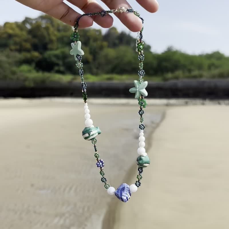 zi2.rennt Beads | Deep Sea | Beaded Necklace Handmade Necklace Seaside Holiday Style - สร้อยคอ - แก้ว หลากหลายสี
