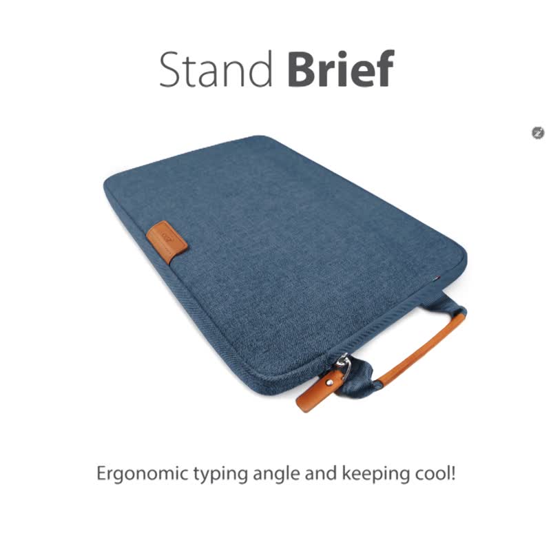 Other Man-Made Fibers Laptop Bags Blue - Stand Brief - 4in1Laptop Sleeve w/stand - 13-16inch M1 M2 M3 MacBook Air Pro Max