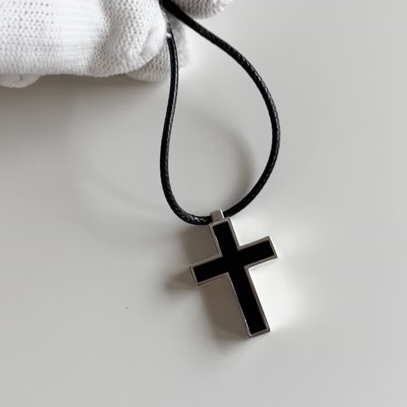 925 Sterling Silver Pendant Latin Cross - Designed in Italy - สร้อยคอ - เงินแท้ สีเงิน