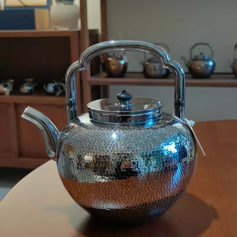 Shang frame Wu Jing handle Silver Silver kettle Silver Silver 9999 pure handmade 1300cc - ถ้วย - เงินแท้ 