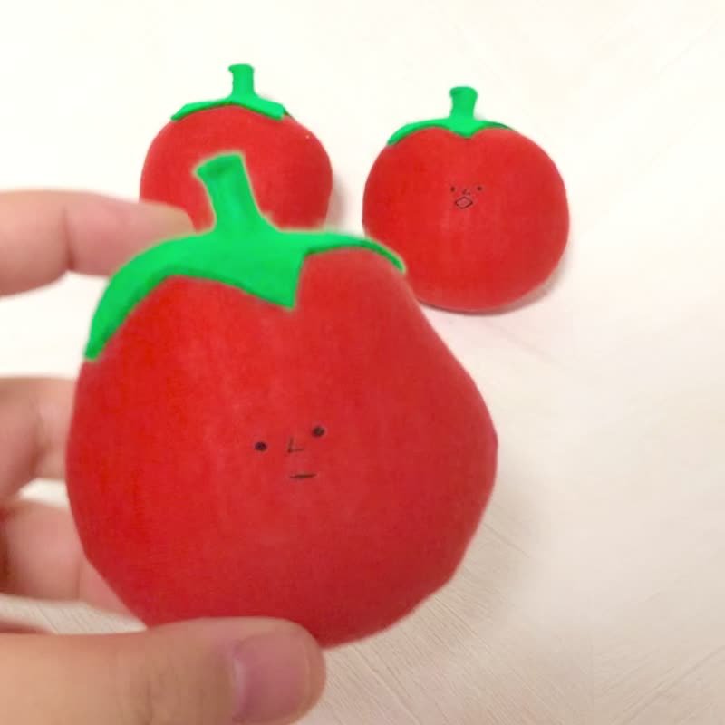 トマト - 公仔模型 - 棉．麻 紅色