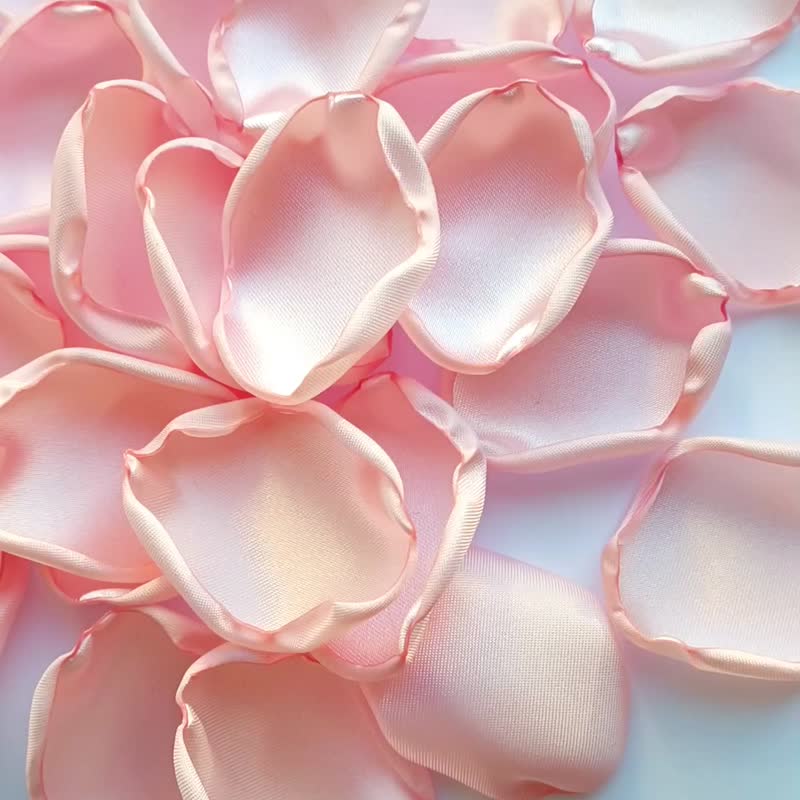 Pink petals Blush pink flower petals Blush wedding decor Pink bridal shower - ช่อดอกไม้แห้ง - ผ้าไหม 