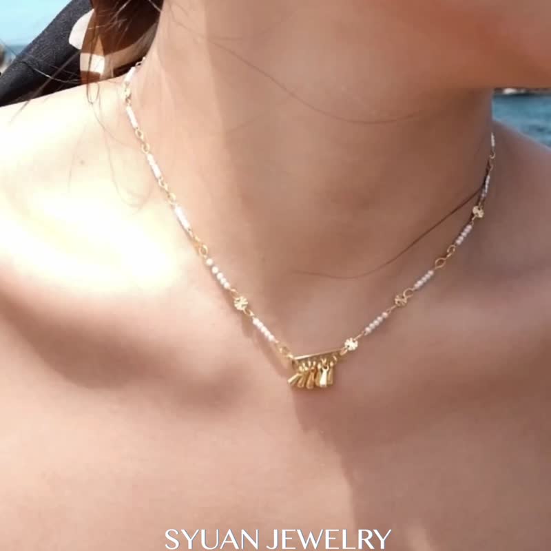 SYUAN JEWELRY |Te Fiti — 鍍18K海洋女神大地之母人造珍珠項鍊 - 項鍊 - 珍珠 