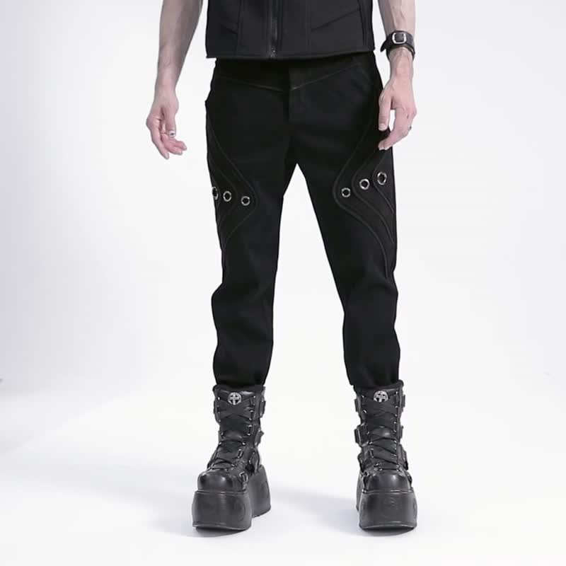 Punk alien denim jeans - Men's Pants - Other Materials Black