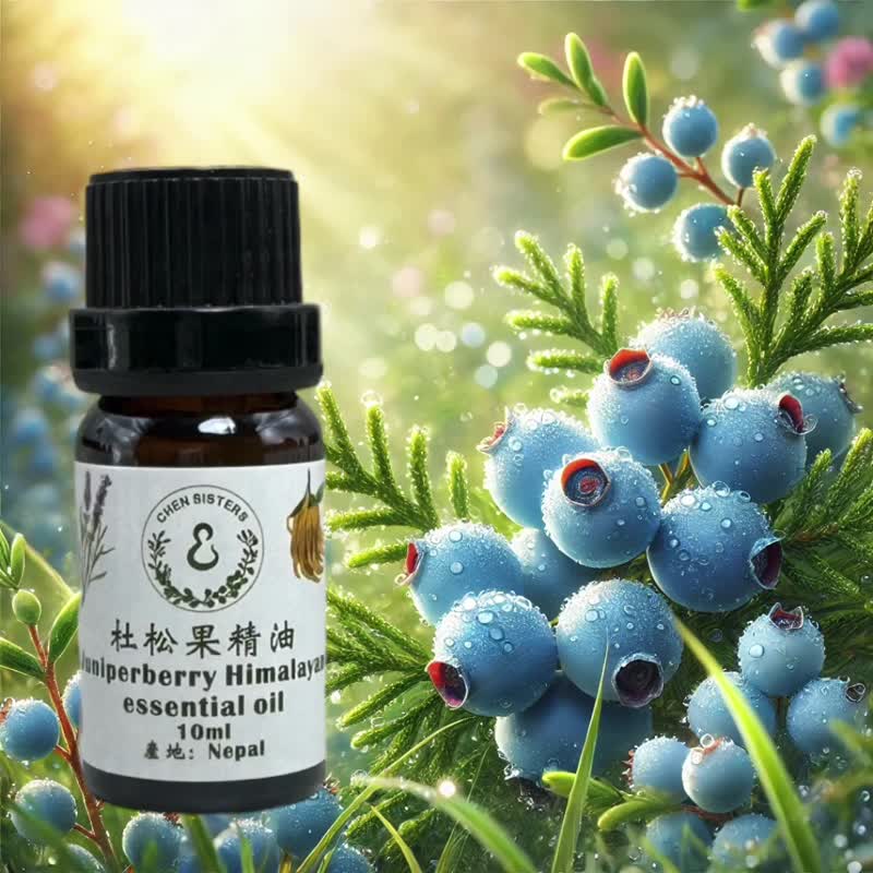 Natural pure essential oil juniper berry essential oil 100% single essential oil 10ml 50ml free exquisite aroma diffuser Stone - น้ำหอม - น้ำมันหอม 