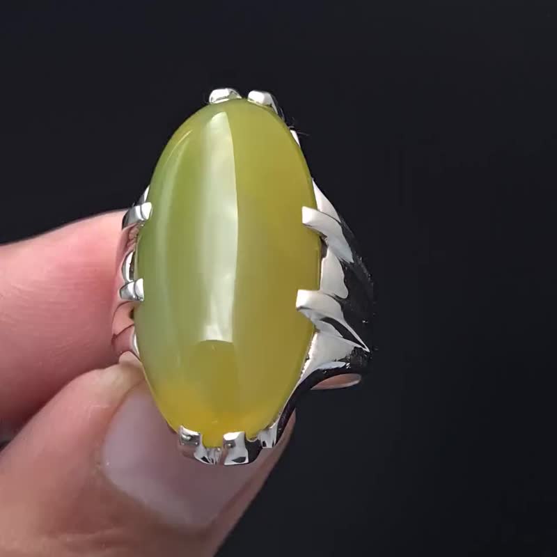 Yellow green aqeeq ring Imran khan ring design prime minister Imran Khan ring - 戒指 - 寶石 黃色