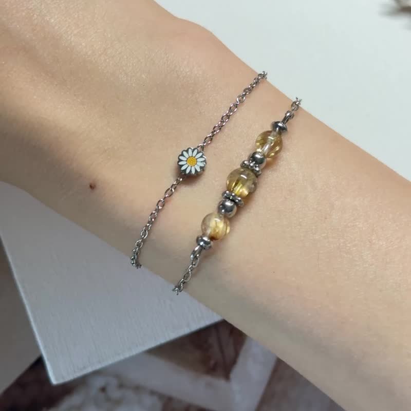 オーダーメイドの祝福 タイチンルチルクォーツブレスレット - サージカルステンレス / ルチルクォーツ / タイチンルチル / 安全ロックシリーズ - ブレスレット - クリスタル ゴールド