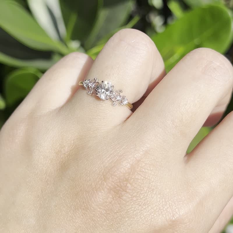 [Classic Flower Wedding] 18K two-color classical oval diamond curly pattern ring GIA diamond x original design - General Rings - Precious Metals Gold