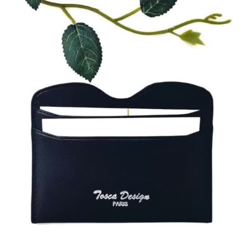 Tosca | Mshape Card Holder-信用卡/卡套/真皮/商用 - 黑 - 名片夾/名片盒 - 真皮 