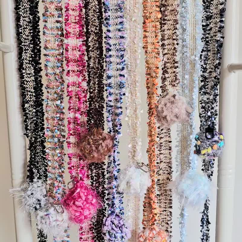 Woven Phone/Bag/Camera Strap - Starry Night - เชือก/สายคล้อง - ผ้าฝ้าย/ผ้าลินิน สีดำ