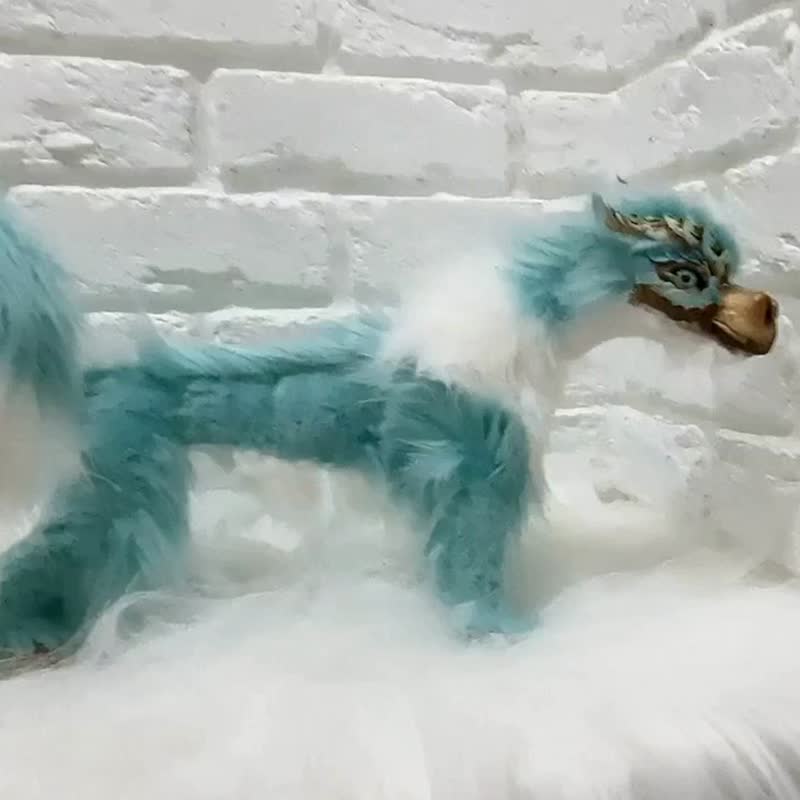 Dragon art doll, OOAK animal realistic, Fantasy creature toy plush - Stuffed Dolls & Figurines - Other Materials Multicolor