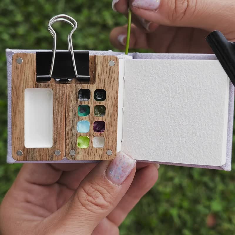 Wooden folding palette for painting GO DRAW(only palette) - 筆記本/手帳 - 木頭 咖啡色