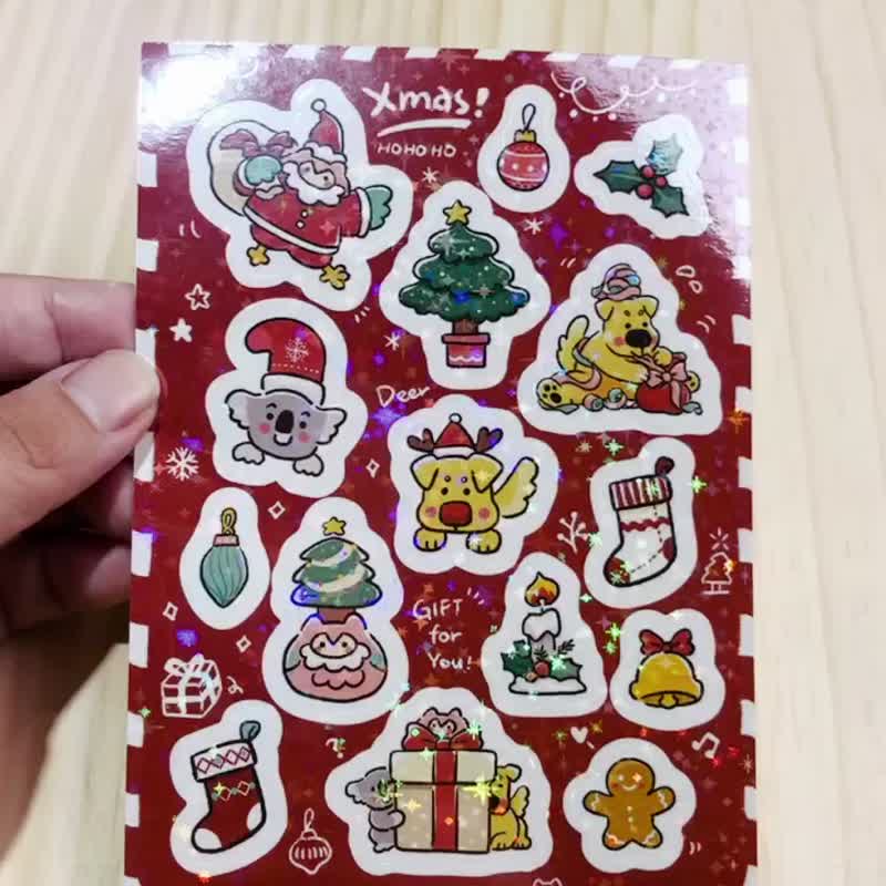 [WUWU Illustration] Christmas Stickers Galaxy Stickers Cut Type Stickers - สติกเกอร์ - กระดาษ สีแดง