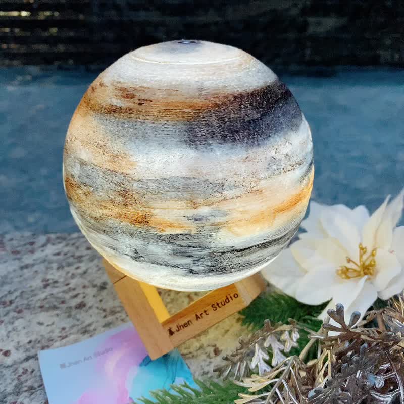 【客製】酒精墨水能量星球燈/手工繪製/選色訂製服務 - 燈具/燈飾 - 防水材質 黑色