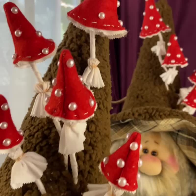 gnome pattern pdf for scandinavian gnome fly agaric, forest gnome with mushrooms - Logo 設計/圖案設計 - 其他材質 
