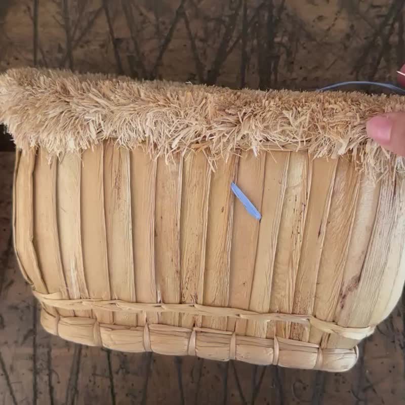 Wicker bag for DIY กระเป๋าสานสองชั้น สำหรับปักงานฝีมือ - ชิ้นส่วน/วัสดุอุปกรณ์ - วัสดุอีโค สีกากี