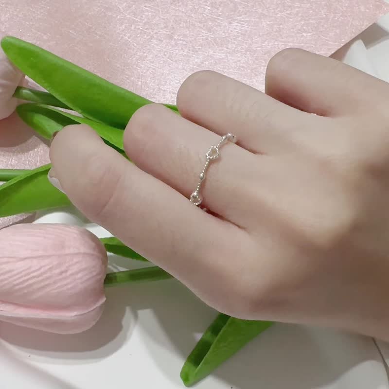 Happy Time Love Hollow Sterling Silver Ring - แหวนทั่วไป - เงินแท้ 