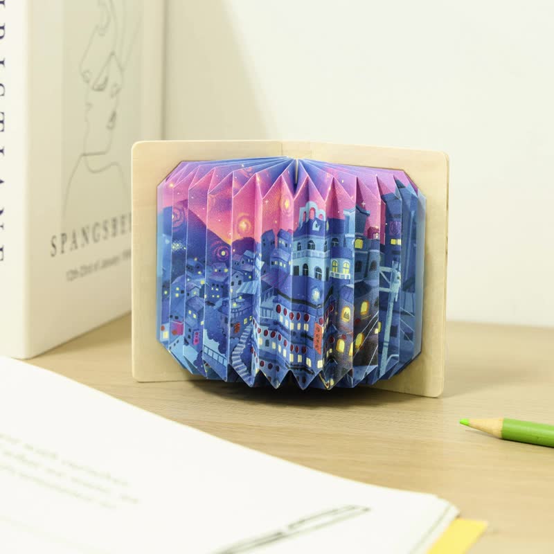 【Book Folding Lamp】Ximu Jiufen-DIY/warm light night light/attraction series - Lighting - Paper Purple