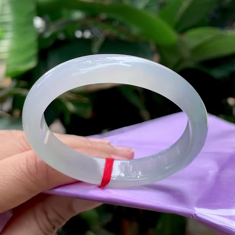 Ice Jade Natural Jade Bracelet A Jade Bracelet Jade Pony • Ice Jade Ash Spring Colored Jade Concubine Bracelet - สร้อยข้อมือ - หยก สีม่วง