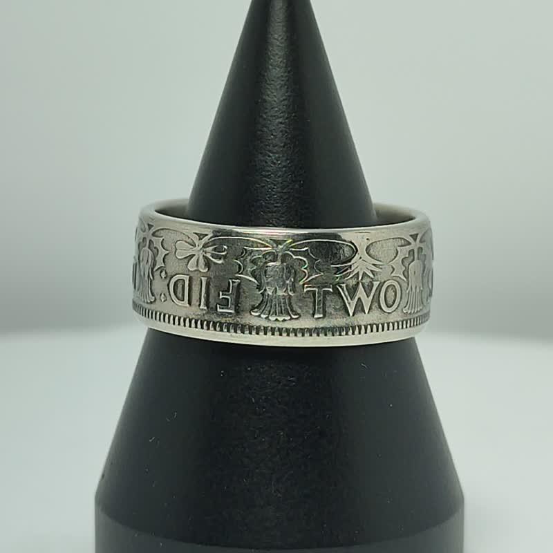 Great Britain Coin Ring 2 shillings 1966 coin rings for men coin rings gift - 戒指 - 其他金屬 