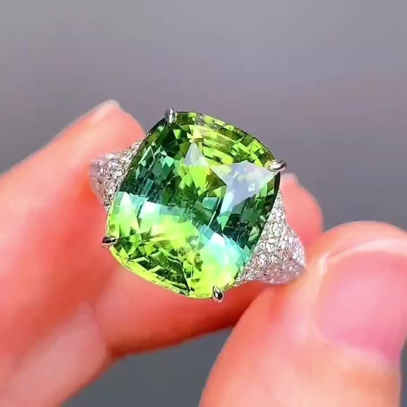 Afghan blue-green tourmaline (sapphire. Ruby. Tourmaline. Stone) - General Rings - Gemstone Green