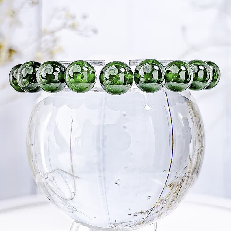 【天然綠透輝石】祖母綠姐妹石 鉻透輝石 水晶手串手鍊/一物一拍 - 手鍊/手環 - 水晶 綠色