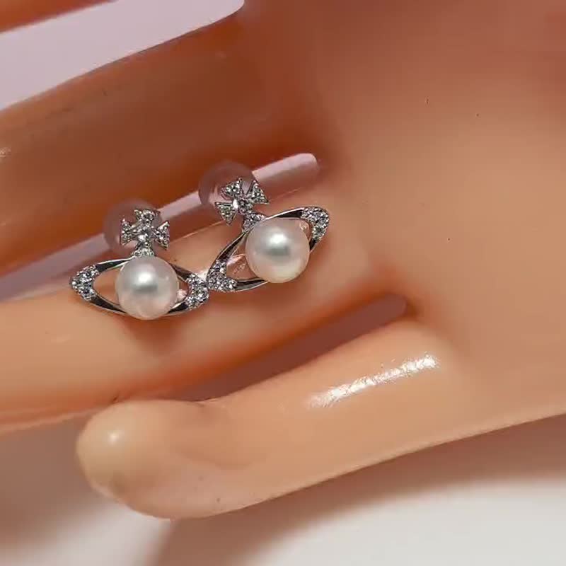 瞳　アコヤ 桜ピンク 天然海水真珠 S925シルバー ピアス - ピアス・イヤリング - 真珠 ホワイト