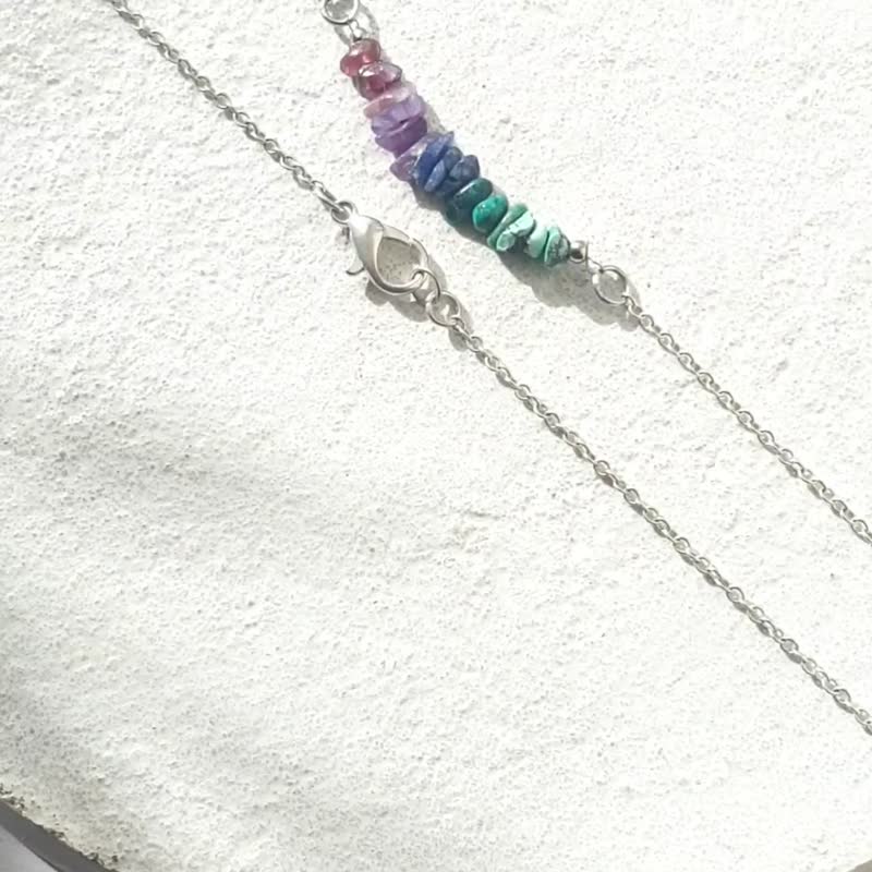 Raw Crystals Necklace / bracelet, 925 Silver, Turquoise, Chrysocolla, Sodalite - 項鍊 - 水晶 多色