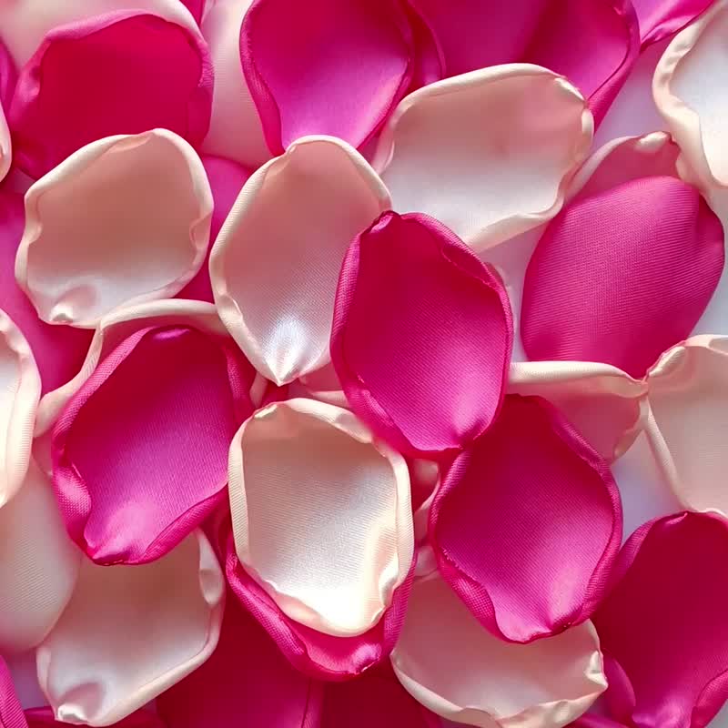 Pink flower petals Hot pink wedding decor Blush rose petals - 乾燥花/永生花 - 絲．絹 