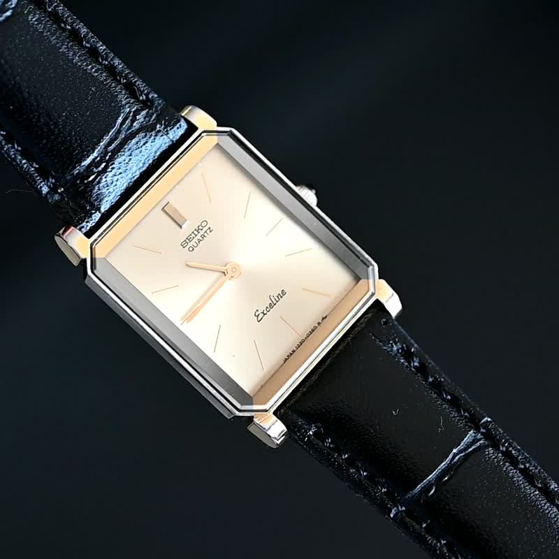 SEIKO EXCELINE 女性用腕時計 QUARTZ 19mm Gold Tank Shape Case Ref.1220-5090 手錶 古董錶 - 女錶 - 不鏽鋼 金色