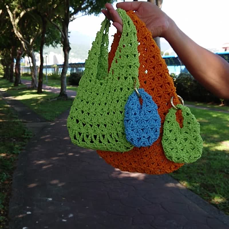 Original hand-woven bag/Duoduo handbag/Duoduo armpit bag/Duoduo charm/can be customized in the color of your choice - Handbags & Totes - Cotton & Hemp Multicolor