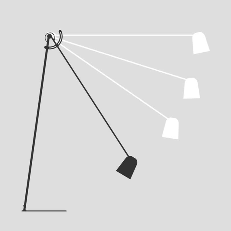 DODO MEGA ドードー鳥 リビングルーム用大型アークフロアランプ - 照明・ランプ - 金属 