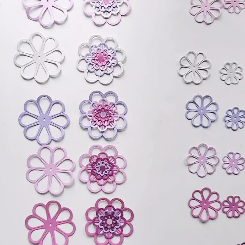 Flower flakes Collage material Paper craft Paper flower Album decoration Material Lilac craft Notebook - Wood, Bamboo & Paper - Paper Purple