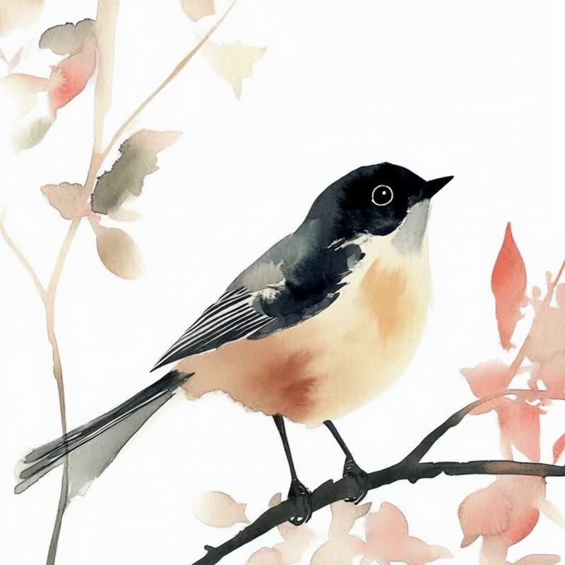 春鳥晨語 東方水彩清新花鳥意境臥室客廳裝飾日式禪意藝術版掛畫 - 海報/掛畫/掛布 - 棉．麻 