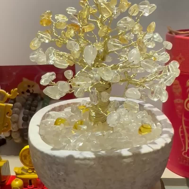 黃水晶招財樹 - 擺飾/家飾品 - 水晶 黃色