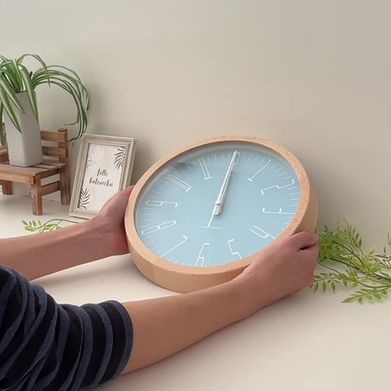 KATOMOKU muku clock 21 淡藍色 (km-141LB) 掛鐘 日本製造 - 時鐘/鬧鐘 - 木頭 藍色