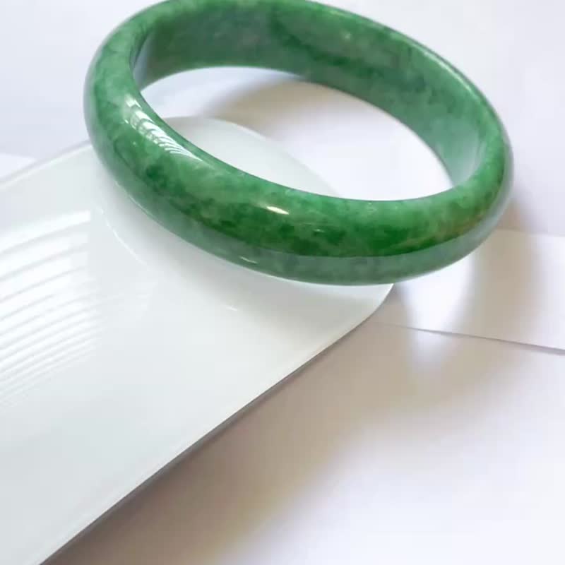 天然翡翠圓手鐲 60-61號 - 手鍊/手環 - 寶石 綠色