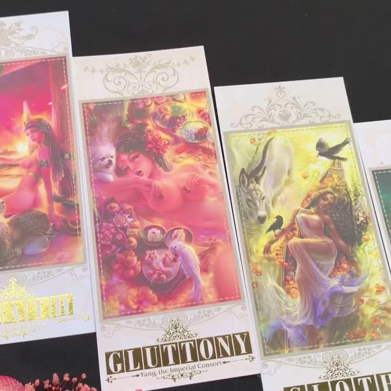 【限量燙金明信片】七宗罪套組 - 卡片/明信片 - 紙 金色