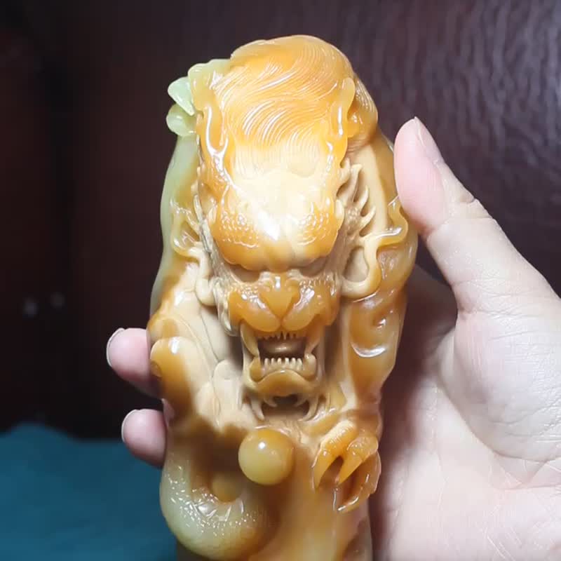 【龍騰四海】龍/十二生肖/磅礴大氣擺飾/寓意大業有成/前途無量 - 擺飾/家飾品 - 玉石 橘色
