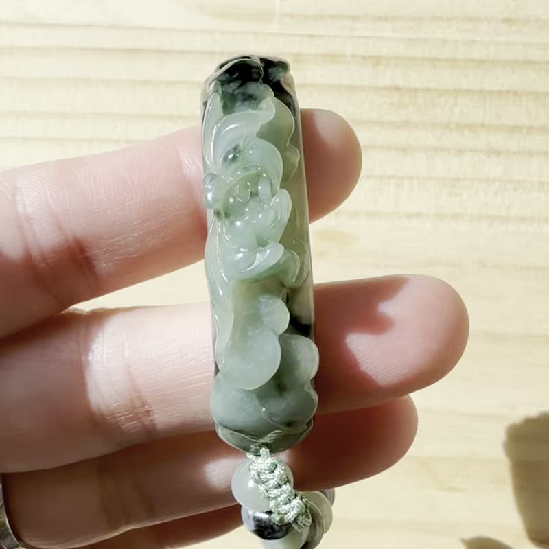 手工編織翡翠手鍊 — 花園綻影 - 手鍊/手環 - 玉石 綠色