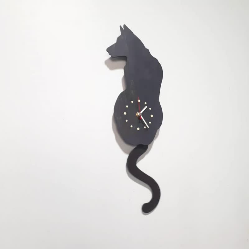 Handmade Wooden Creative Clock I Swing Most - Swing Dog - นาฬิกา - ไม้ สีนำ้ตาล