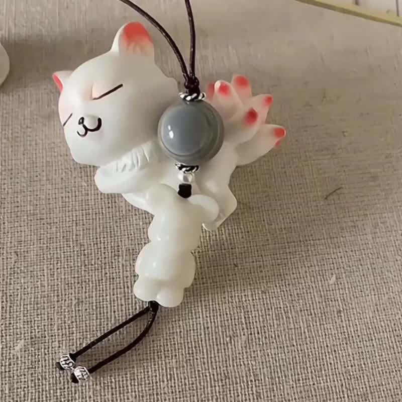 緬白暴力熊 - 吊飾/掛飾 - 玉石 