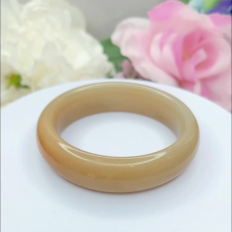 NO.144溫潤氣質 藕糖 糖鐲 內徑 56MM 圈口 佘太翠玉鐲 平安鐲 - 手鍊/手環 - 玉石 橘色