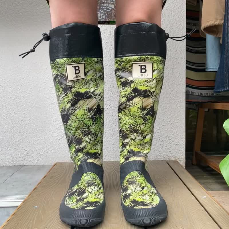 【Hot pre-order】WBSJ Japanese wild bird rain boots (camouflage) please ask first when ordering - Rain Boots - Rubber Green