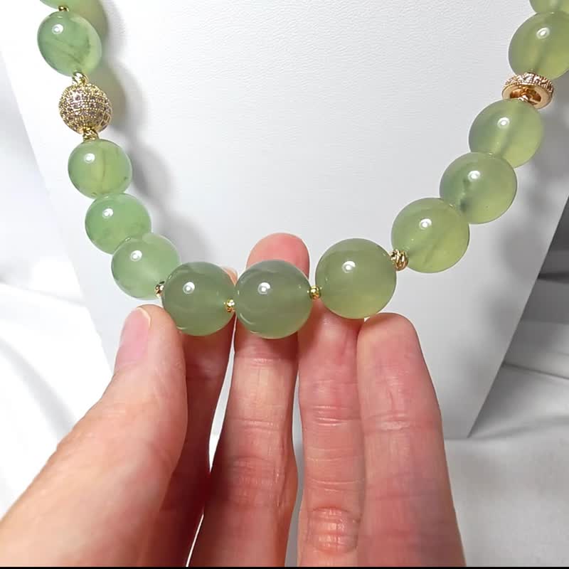 岫玉 四大名玉 溫潤 心輪 大寶石 長項鍊 單品 禮物 收藏 獨家 - 項鍊 - 寶石 綠色