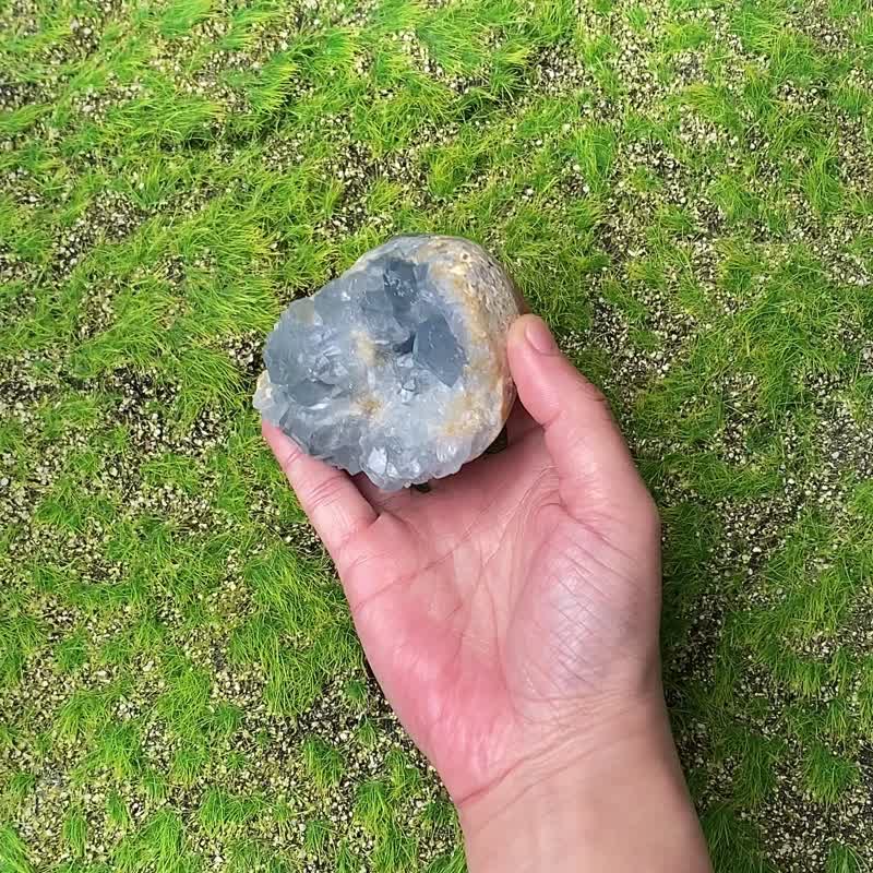 超美天然原礦深藍色天青石 藍水晶  療癒 淨化 辦公室 風水擺件 - 擺飾/家飾品 - 水晶 藍色