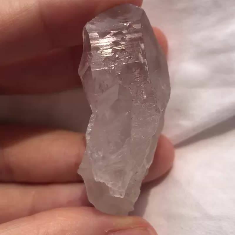 巴西 溶蝕 紫水晶 冰透亮紫水晶權杖 手握 手把玩 印記 紫晶 水晶 - 擺飾/家飾品 - 水晶 紫色