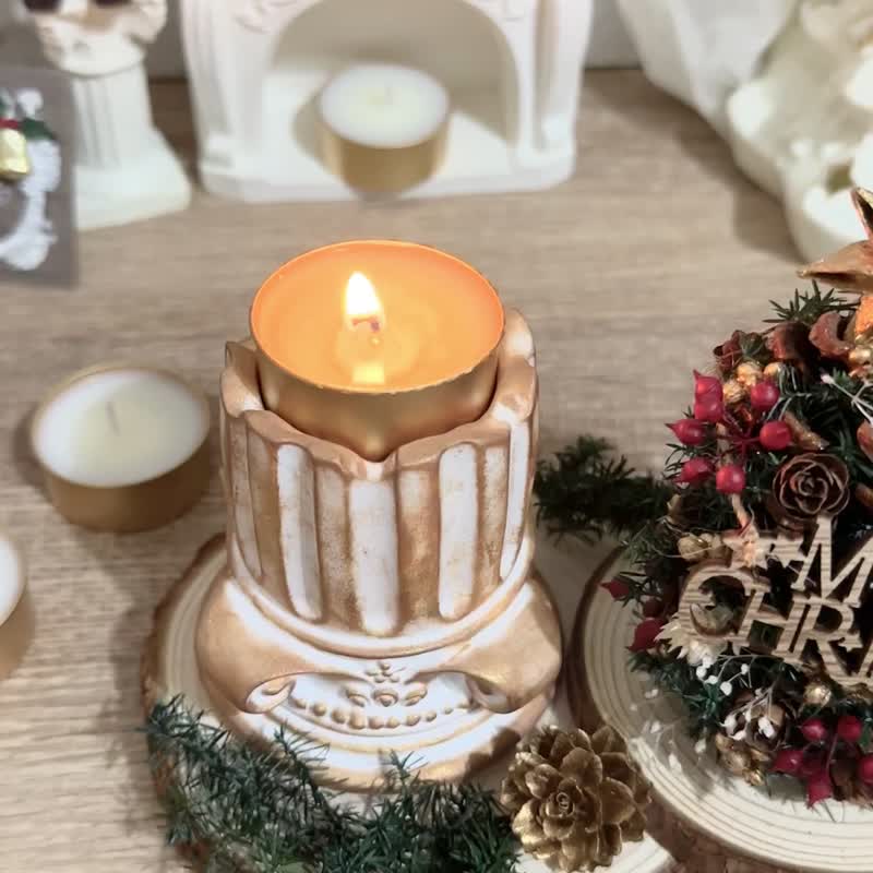 Christmas Roman candle holder/scented candle holder/material package/finished product - เทียน/เชิงเทียน - พืช/ดอกไม้ 