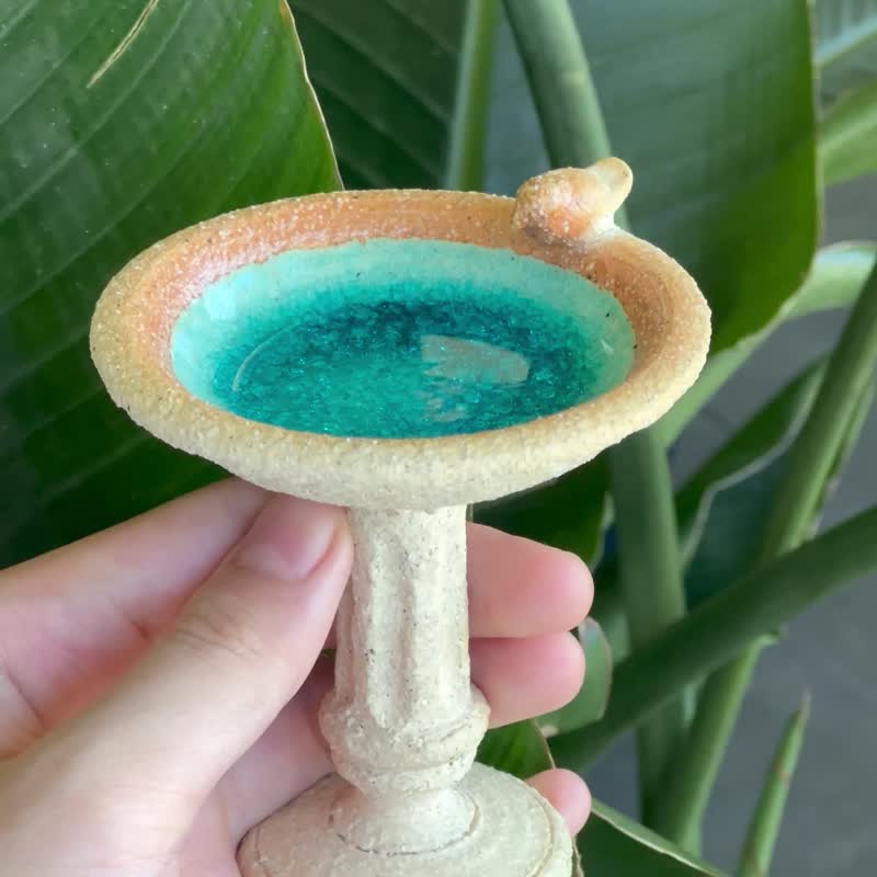 小鳥水盆 陶瓷擺件 - 擺飾/家飾品 - 陶 